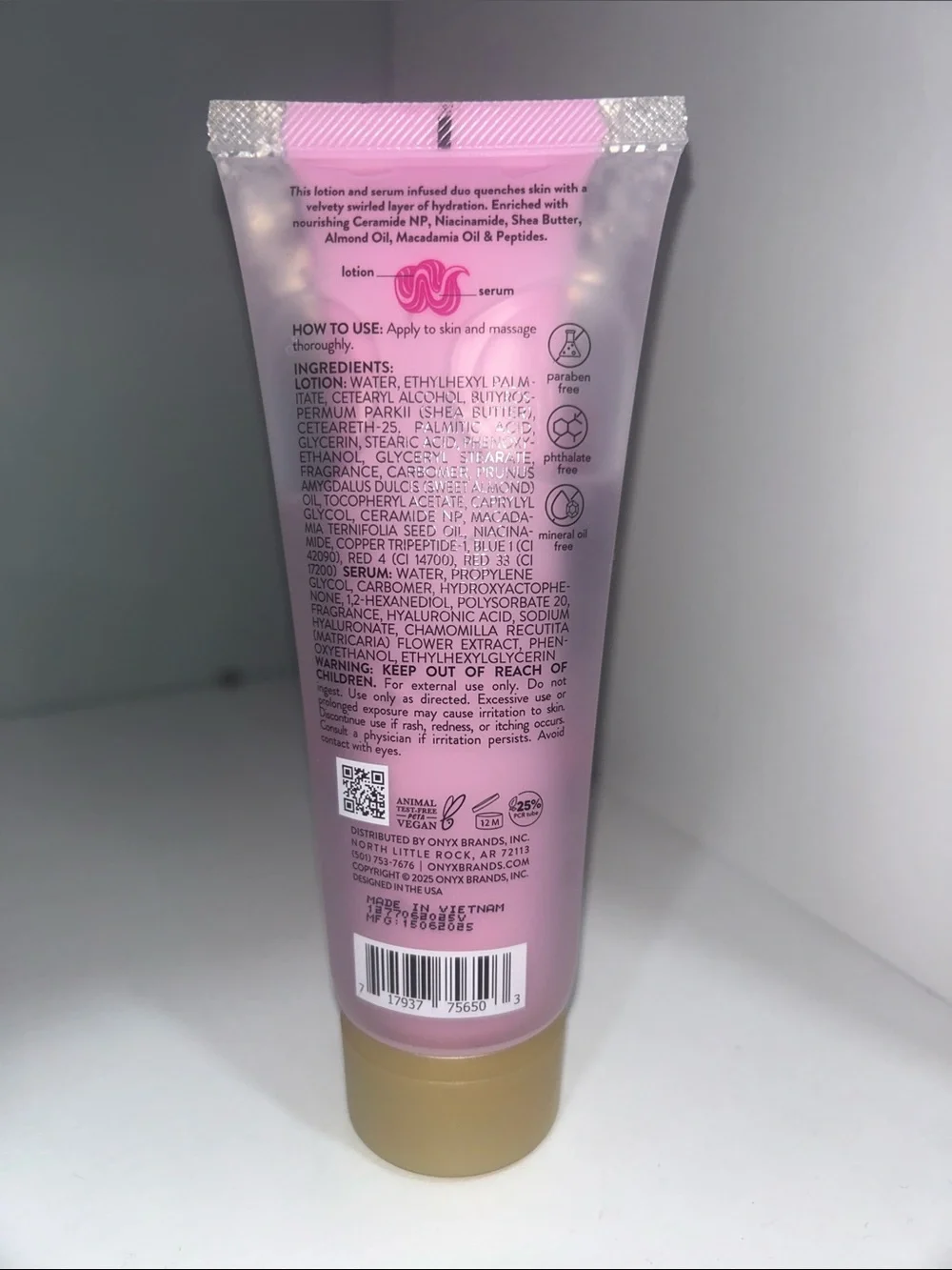 Onyx Winter Berry Body Lotion & Serum Duo - Pink with Gold Accents